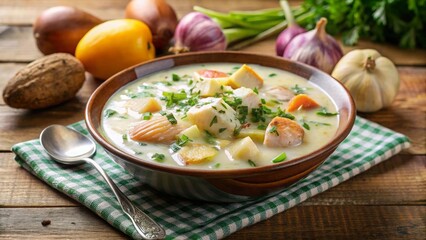 Deliciously smoky haddock chowder with potatoes a hearty delight from coastal kitchens