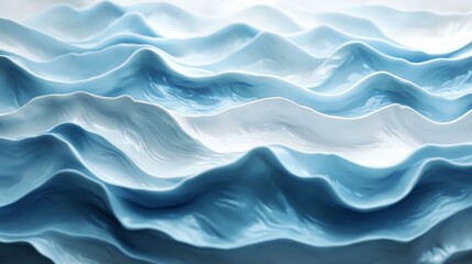 Abstract Blue and White Wavy Texture Background