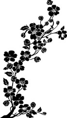 Sakura corner border silhouette
