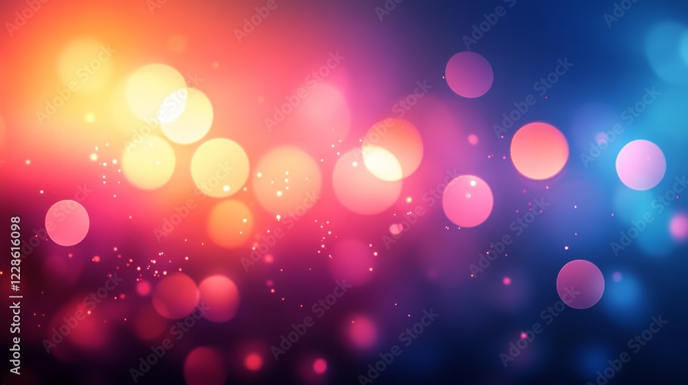 Poster Abstract Colorful Bokeh Lights Background Image