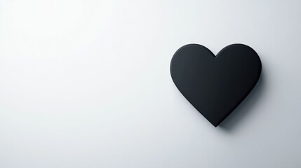 Fototapeta premium Minimalist Black Heart Shape on Clean White Background