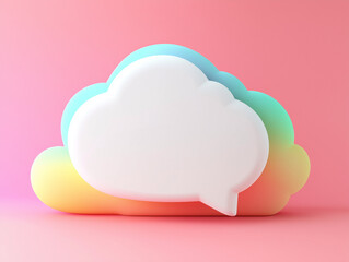 blank thinking speech bubble on rainbow background