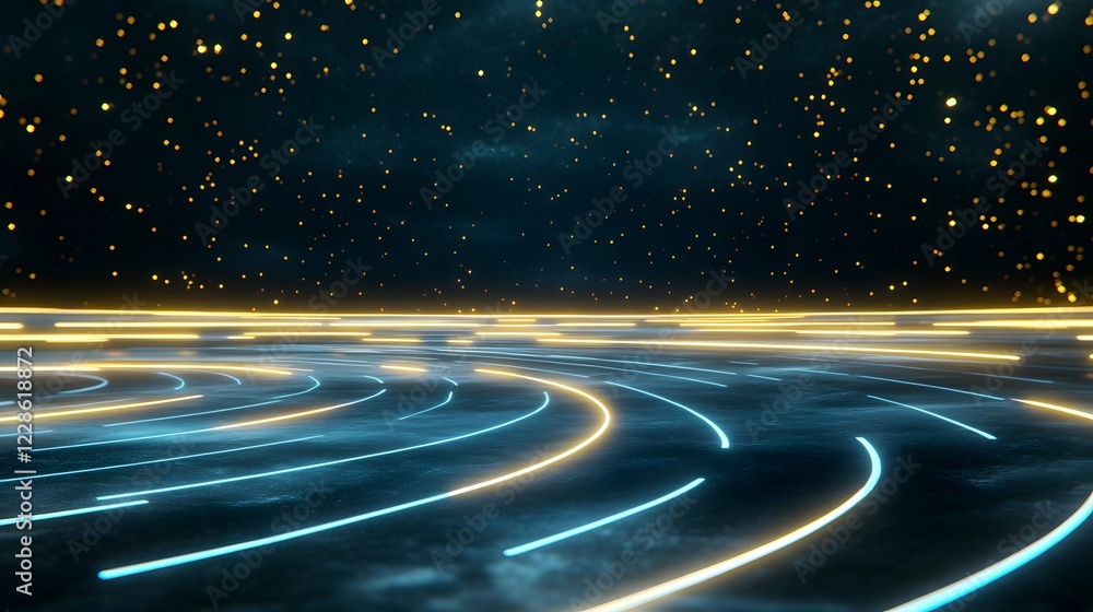 Leinwandbilder futuristic digital interface featuring a glowing display, ideal for tech and design projects.