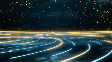 Futuristic digital interface featuring a glowing display, ideal for tech and design projects.