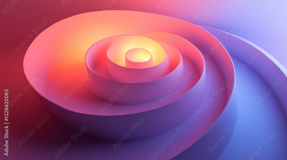 Poster abstract spiral form with gradient illumination
