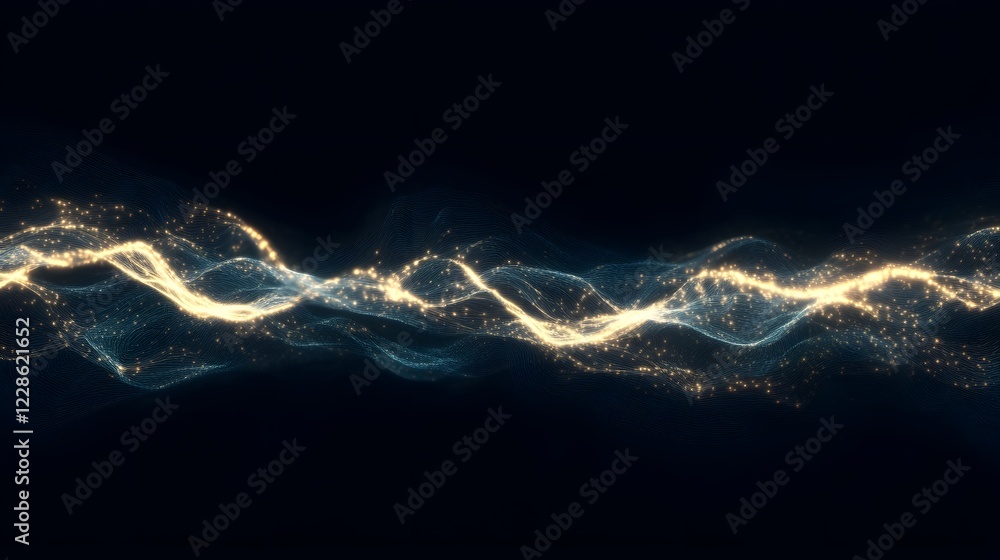 Poster a vibrant digital artwork depicting a network of interconnected lines in an abstract style.