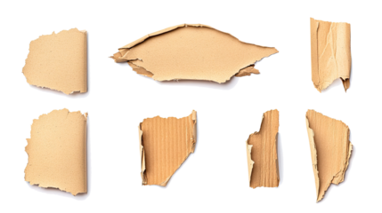 Torn Cardboard on Clear Background Generative AI