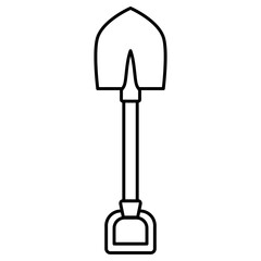 cute kawaii Shovel outline cartoon doodle illustration