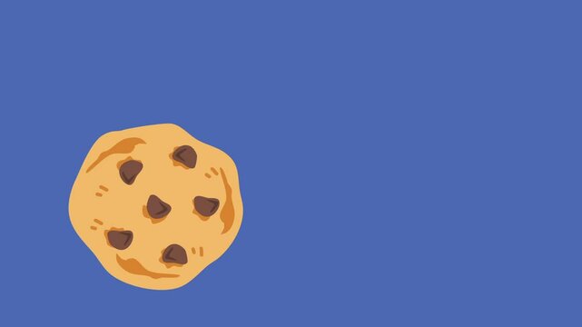 Freshly baked chocolate chip cookies animation