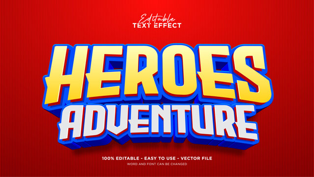Fototapeta Editable cartoon text effect, superhero text style effect