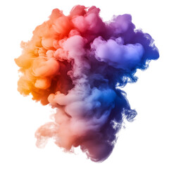 Fototapeta premium Abstract Color Explosion of Purple, Pink, and Orange Smoke, Isolated on Transparent Background
