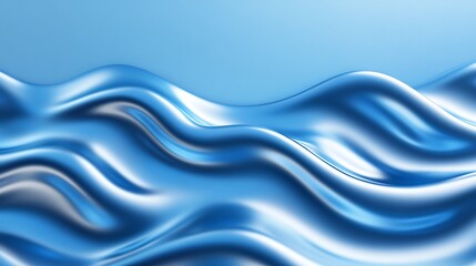 Fototapeta premium Abstract Blue Liquid Waves Flowing Smoothly