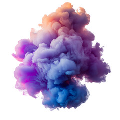 Fototapeta premium Vibrant Multicolor Smoke Cloud with Swirling Effect, Isolated on Transparent Background