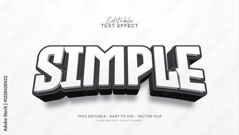 Poster editable simple text effect, bold minimalist text style effect