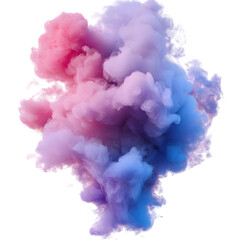 Fototapeta premium Vibrant Multicolor Smoke Cloud with Swirling Effect, Isolated on Transparent Background