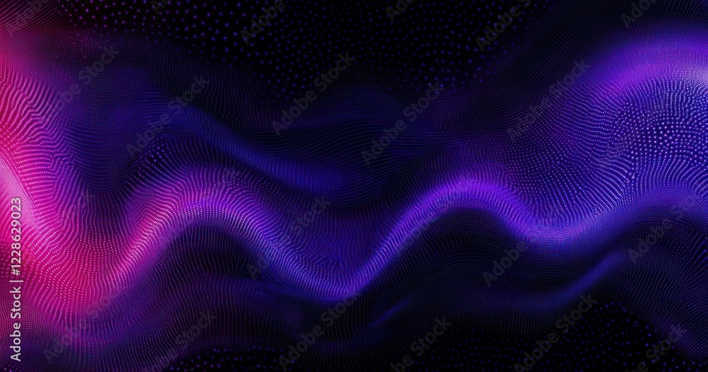 Aufkleber vibrant abstract wavy pattern with neon glow and dynamic arrow motifs