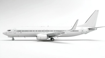 White airplane on white background, ready for branding mockup