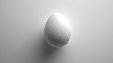 White egg on minimal background, subtle shadow, ideal for simple designs
