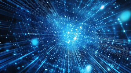 Obraz premium Abstract Technology Background with Mesmerizing Liquid Elements and Digital Art: Captivating Dynamic Patterns Evoking Innovation and Futuristic Design