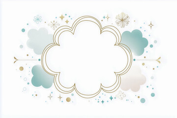 Elegant Floral Frame with Gold and Blue Accents -background, Generative AI