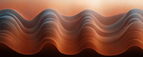 Fototapeta premium Wavy Abstract Lines Creating Static Motion Optical Illusion with Warm Brown Tones and Soft Ambient Lighting