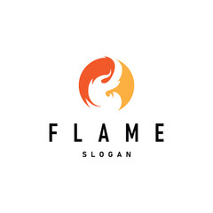 flame logo symbol burning fire design with simple minimalist concept brand template