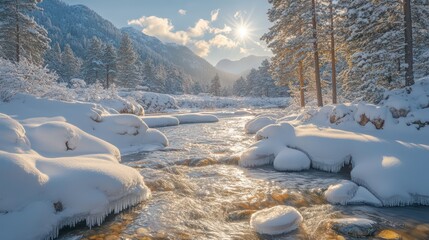 winter landscape in the mountains