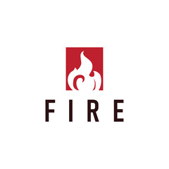 Obraz premium flame logo symbol burning fire design with simple minimalist concept brand template