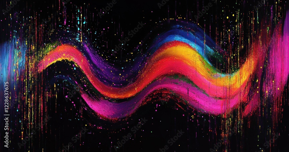 Poster abstract digital waves glowing particle background in 3d technology futuristic design