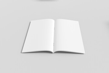 Opened stapled bound booklet mockup