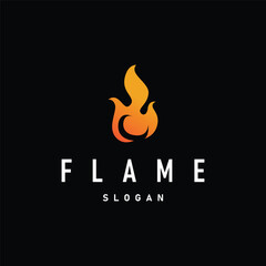 flame logo symbol burning fire design with simple minimalist concept brand template