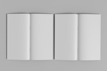 Opened stapled bound booklet mockup
