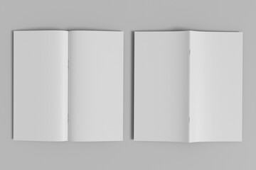 Opened stapled bound booklet mockup