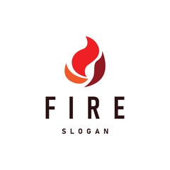 flame logo symbol burning fire design with simple minimalist concept brand template