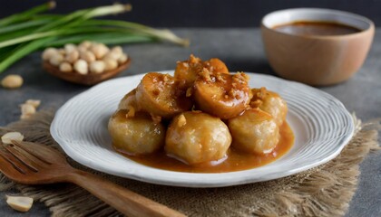 indonesian street food called cilok made from tapioca flour