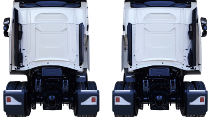 White Trucks on Transparent Background Generative AI