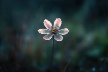 Blurry Flower in Moody Forest Soft Focus Dreamy Atmosphere Spring Weather Closeup