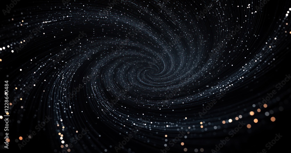 Aufkleber abstract digital waves of glowing light particles in dynamic motion technology concept background
