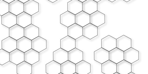 Abstract hexagon white background with shadow .white background Futuristic blue neon honeycombs. Modern technology design. Vector illustration.	
