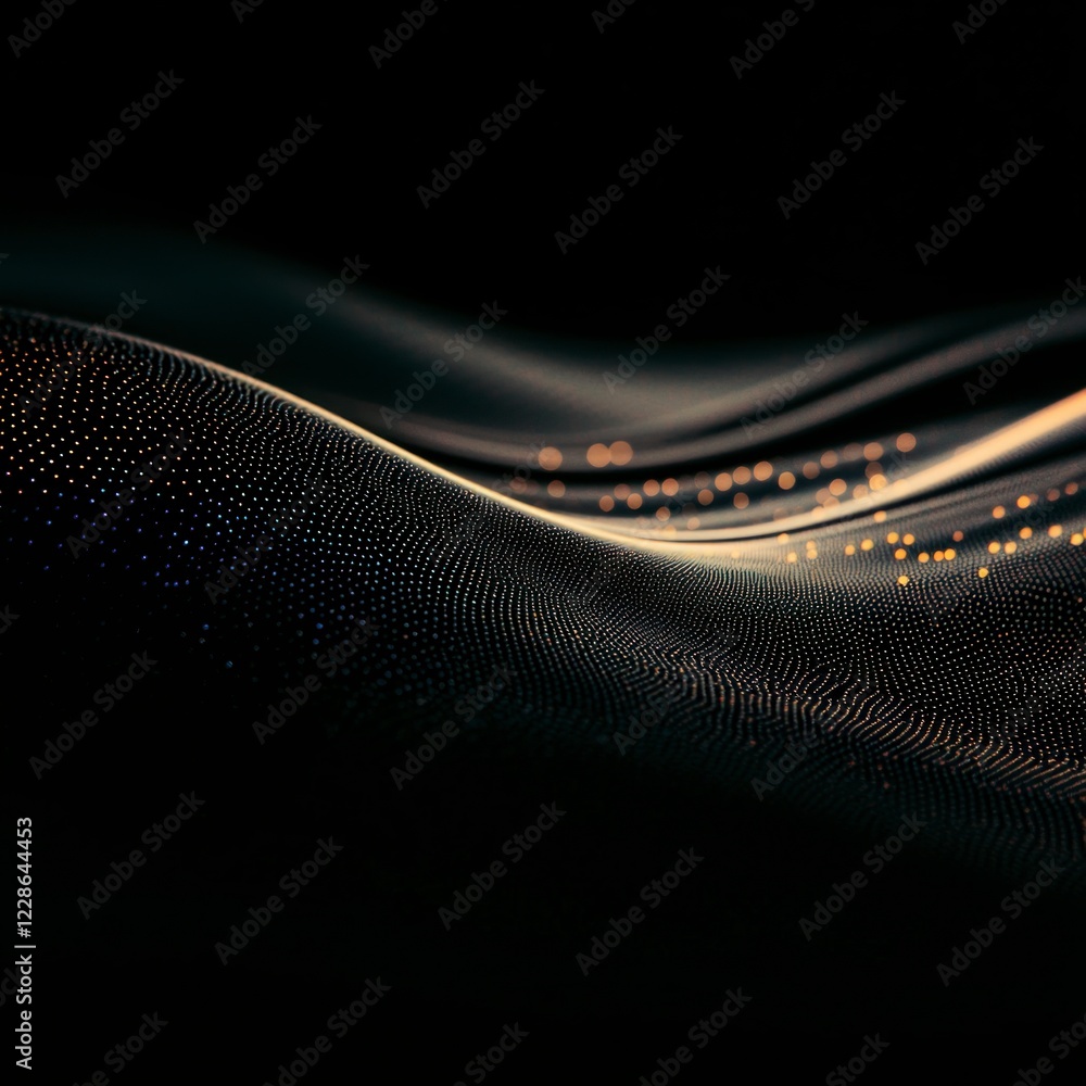 Aufkleber abstract dark wave background tech digital particle neon lights
