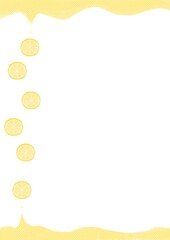 かわいいレモンの水彩背景イラスト