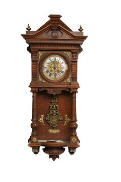 antique clock isolated on transparent background