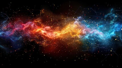 Naklejka premium Cosmic Nebula: A Symphony of Celestial Colors