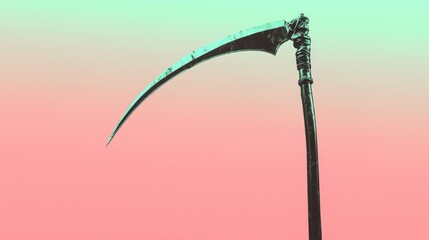 Chromatic Contrast: Mint to Peach with Bold Black Slashes - Cinematic Ultra-Detailed Composition