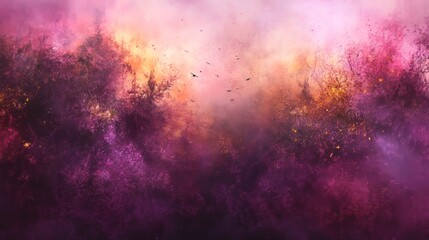 Fototapeta premium Enchanting Autumn Forest Mystical Birdscape