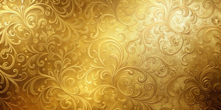 Rich textured gold background with swirling patterns and subtle shimmer effects , luxury