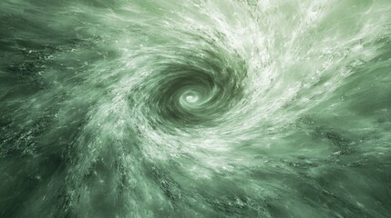 Ethereal Kale Green Swirl with Silver Accents - Cinematic Pastel Aura in Detailed Image