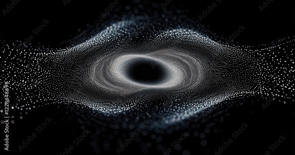 Aufkleber glowing abstract digital particles background wave pattern design technology concept