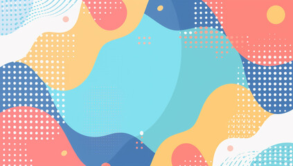 abstract background with flowing organic shapes, playful dots and cheerful color palette