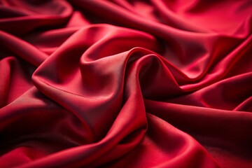 Obraz premium Luxurious Deep Red Fabric A Close-Up of Elegance and Texture.